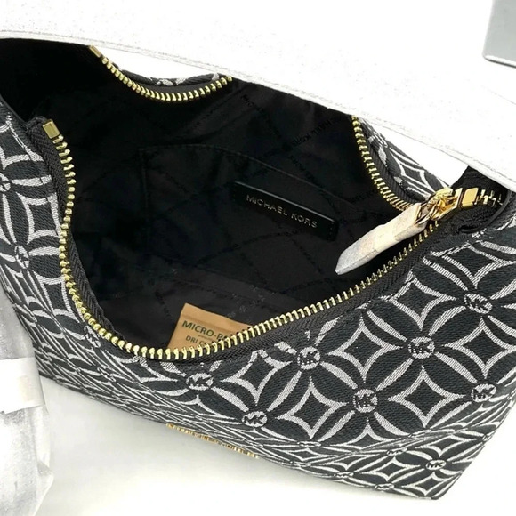 Michael Kors Ember Small Logo Jacquard Messenger Bag Black - Picture 6 of 11